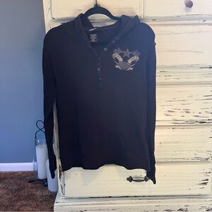 Harley-Davidson Black Button Down Shirt, women’s size XL.